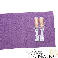 Кожзам с принтом "Ты прекрасна" 18*28 см. тиснение Твид, сиреневый