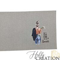 Кожзам с принтом "Жизель" 18*28 см. тиснение Твид, платина