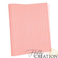 Кожзам с принтом "Горошек" 26*46 см. тиснение под кожу Шарм, светло-розовый