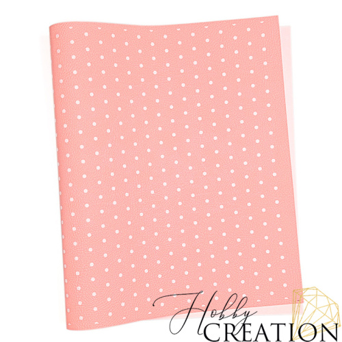 Кожзам с принтом "Горошек" 26*46 см. тиснение под кожу Шарм, светло-розовый Кожзам с принтом "Горошек" 26*46 см. тиснение под кожу Шарм, светло-розовый