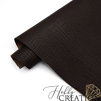 _Переплетный кожзам тиснение крокодил, горький шоколад
