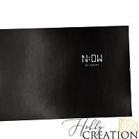 Кожзам с принтом "Now or never" 18*28 см. полуглянцевый Каньон, черный