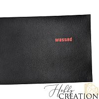 Кожзам с принтом "Wasted" 18*28 см. тиснение под кожу II, черный