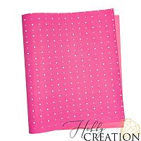 Кожзам с принтом "Горошек" 26*46 см. матовый, bubble gum