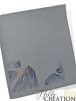 Кожзам с принтом "Office planner / без надписи" 26*46 см. матовый однотонный, серый