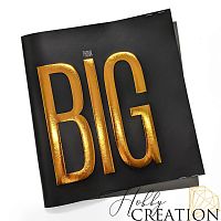 Кожзам с принтом "Think Big / бронза" 26*46 см. матовый, черный