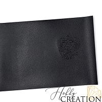 Переплетный кожзам с тиснением "Герб РФ", тиснение Змея черно-синяя