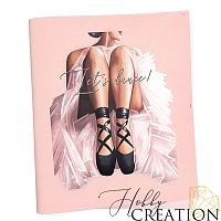 Кожзам с принтом "Ия" 26*46 см. матовый, зефирно-розовый