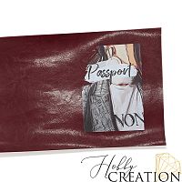 Кожзам с принтом "Эрика" 18*28 см. глянцевый II, винный