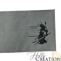 Кожзам с принтом "Путь самурая" 18*28 см. тиснение питон, серый