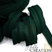 Молния акриловая №3, темно-зеленая