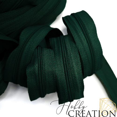 Молния акриловая №3, темно-зеленая