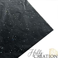 Бумага упаковочная тишью, чёрная с блёстками (3 листа)