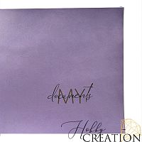 Кожзам с принтом "My documents" 18*28 см. глянцевый, лавандовый