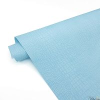 Переплетный кожзам тиснение крокодил, светло-голубой