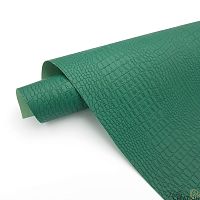 _Переплетный кожзам тиснение крокодил, зелёный