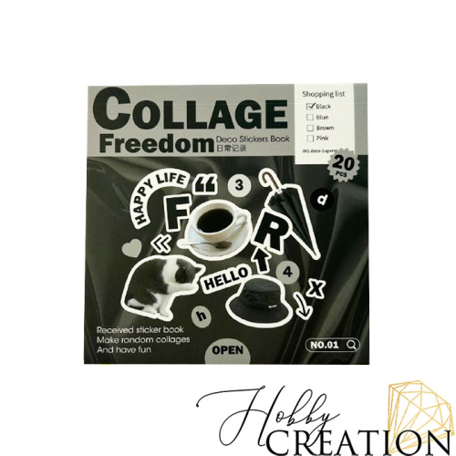 Набор наклеек "Collage freedom" (Чёрный)