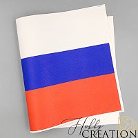 Кожзам с принтом "Триколор" 26*46 см. тиснение питон, белый