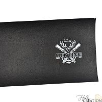 Кожзам с принтом "Hunting" 18*28 см. тиснение под кожу II, черный