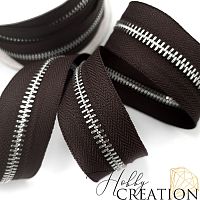 Молния металлическая №5, горький шоколад