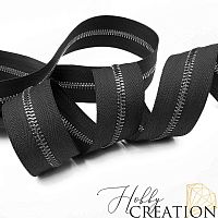 Молния металлическая №3, черная 