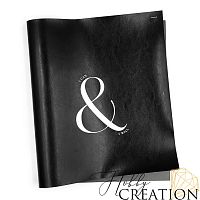 Кожзам с принтом "I can and I will" 26*46 см. глянцевый, черный