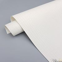 Переплетный кожзам тиснение крокодил, белый