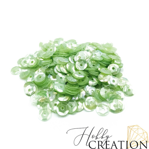Пайетки / Грани 5 мм., перламутр зеленое яблоко