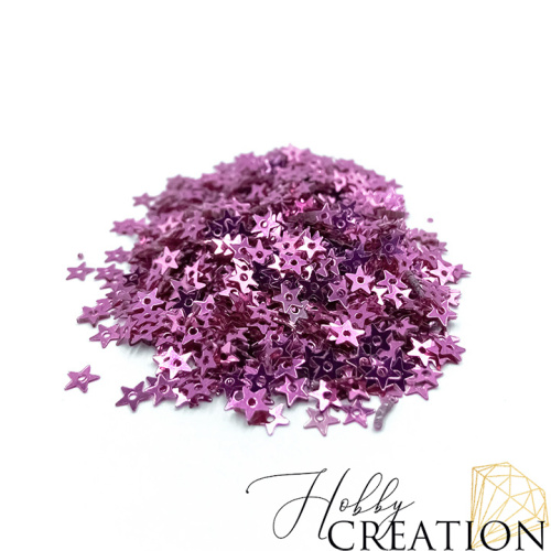 Пайетки / Звездочка 4 мм., металлизированные розовые