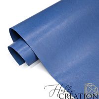 Переплетный кожзам глянцевый, пепельно-синий