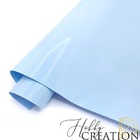 _Переплетный кожзам глянцевый с перламутром, светло-голубой