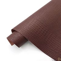 Переплетный кожзам тиснение крокодил, шоколад 