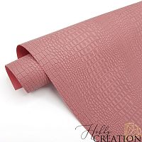 Переплетный кожзам тиснение крокодил, пыльная роза