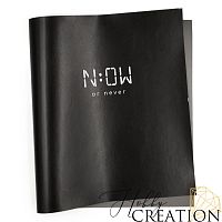 Кожзам с принтом "Now or never" 26*46 см. полуглянцевый Каньон, черный