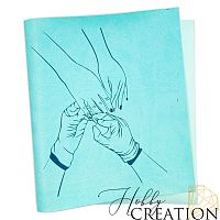 Кожзам с принтом "Маникюр" 26*46 см. матовый, тиффани