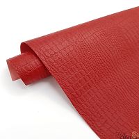 Переплетный кожзам тиснение крокодил, красный