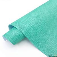 Переплетный кожзам тиснение крокодил, ментол