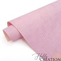 Переплетный кожзам тиснение крокодил, сиренево-розовый