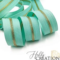 Молния металлическая №3, мятная 