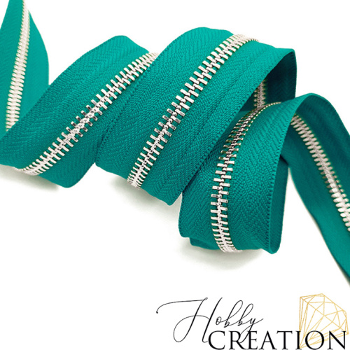 Молния металлическая №5, темно-бирюзовая