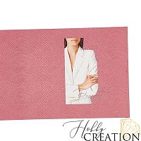 Кожзам с принтом "Селин" 18*28 см. тиснение питон, пудрово-розовый