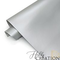 Переплетный кожзам матовый однотонный, матовое серебро