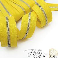 Молния металлическая №5, желтая 