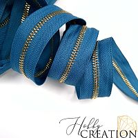 Молния металлическая №5, серо-синяя