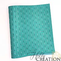 Кожзам с принтом "Горошек" 26*46 см. глянцевый, морская гладь