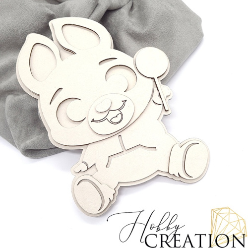 Заготовка для тиснения "Зайка с леденцом", mini