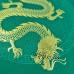 Переплетный кожзам (экокожа) с принтом "Золотой дракон" 26*46 см., матовый зеленый