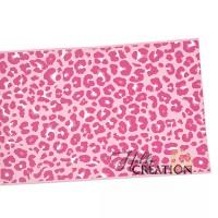 Переплетный кожзам (экокожа) тиснение под кожу с принтом "Пятна леопарда / розовые" 18*28 см., светло-розовый