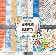 Набор скрапбумаги "European holidays", 30,5x30,5см, Фабрика Декору